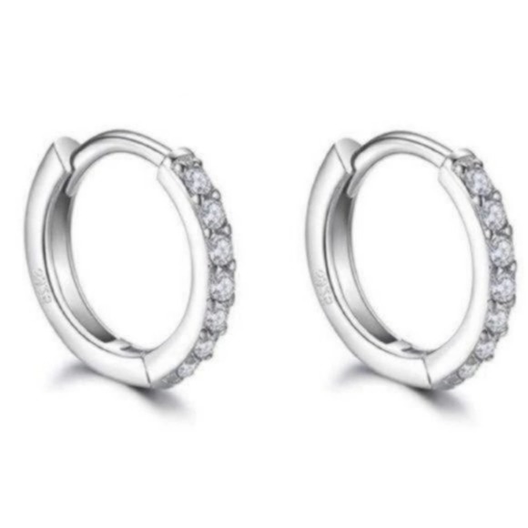 Sterling Silver Small Hoop Earrings 10MM - Picture 2 of 6